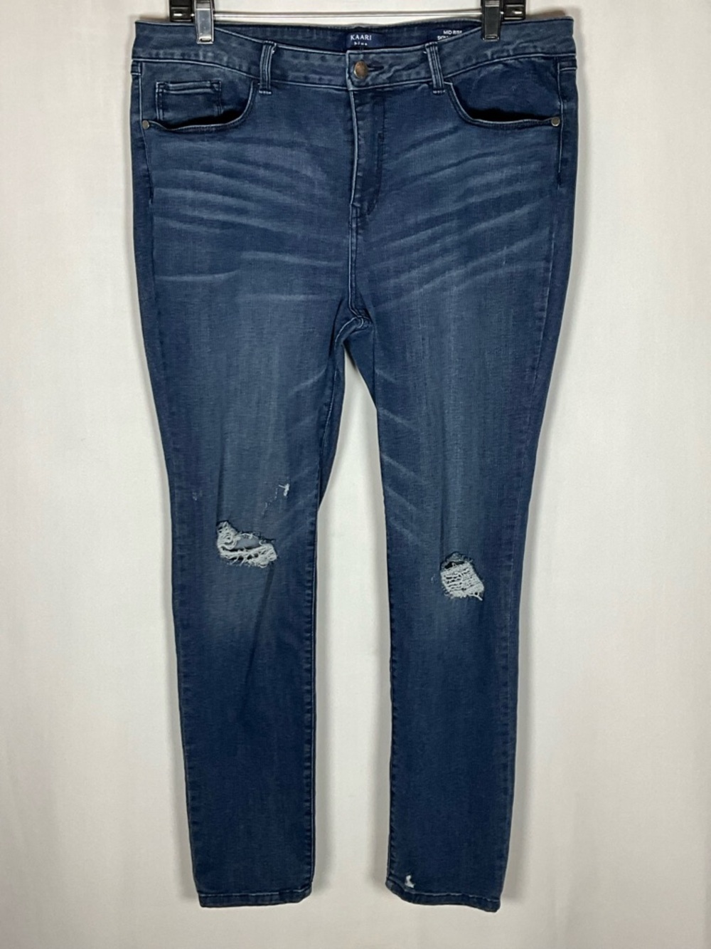 Kaari Blue Jeans Size 16 Dark Blue Women’s Distressed Skinny Jeans